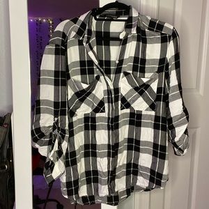 Black and White Plaid Shirt